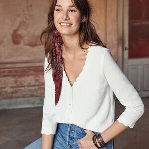 Sezane Clem Blouse in Ecru
